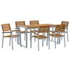 vidaXL Set da Pranzo per Giardino 7 pcs Grigio