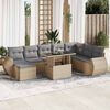 vidaXL Set Divano da Giardino 9 pz con Cuscini Beige in Polyrattan
