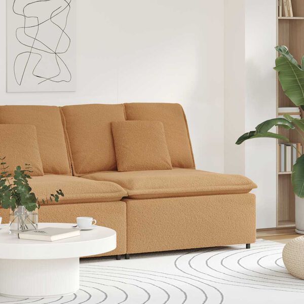 vidaXL Modulo Centrale Divano Modulare con Cuscini Beige 100 cm