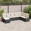 vidaXL Set di divani con cuscino 8 pcs Nero e Crema polyrattan