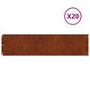 vidaXL Bordure per Prato 20 pz 25x103 cm Flessibile Acciaio Corten