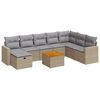 vidaXL Set Divano da Giardino 9 pz con Cuscini Beige in Polyrattan