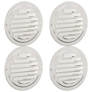 vidaXL Coperture per ventilazione d'aria 4 pcs Argento 80 mm