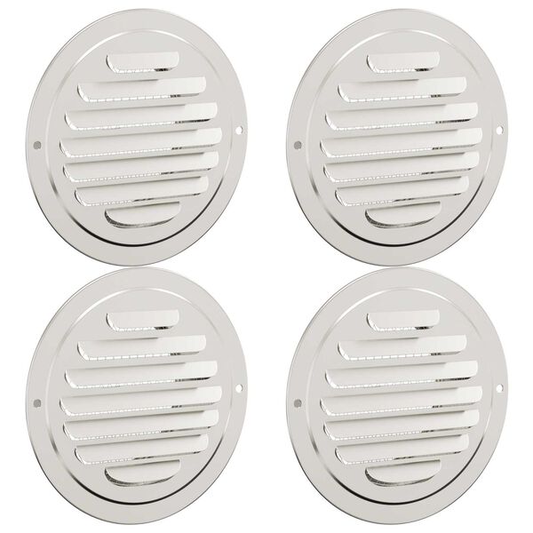 vidaXL Coperture per ventilazione d'aria 4 pcs Argento 80 mm