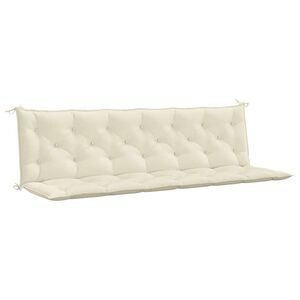 vidaXL Cuscini Panca Giardino 2pz Bianco Crema 200x50x7 Tessuto Oxford