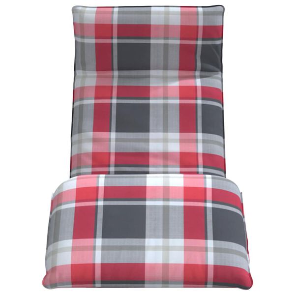 vidaXL Lettino Pieghevole Quadri Rossi 175x54x8,5 cm in Tessuto Oxford