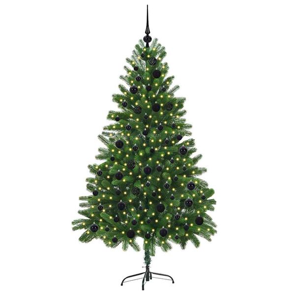 vidaXL Albero di Natale con 300 LED con supporto Verde 180 cm PE