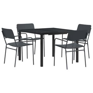 vidaXL Set Mobili da Esterno 5 pz Antracite Acciaio