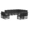 vidaXL Set di divani da esterno 12 pcs Nero e Grigio scuro Poliestere