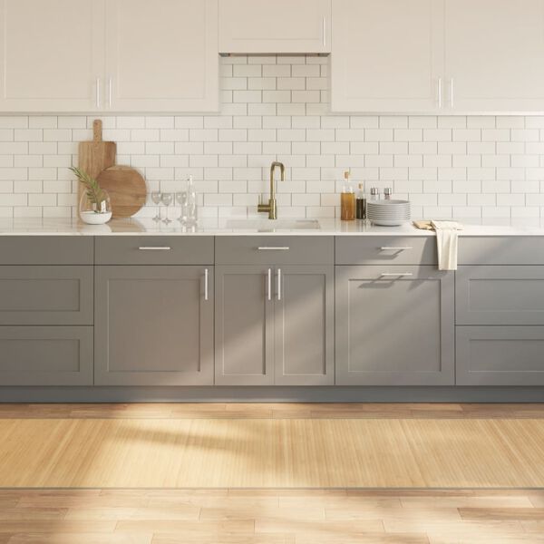 vidaXL Tappeto Rettangolare Natura Chiaro 80x300 cm in Bamb&ugrave;