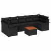 vidaXL Set Divano da Giardino 8 pz 7-Numero di posti Nero polyrattan