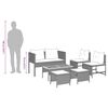vidaXL Set Divano da Giardino 6 pcs Marrone e Crema polyrattan