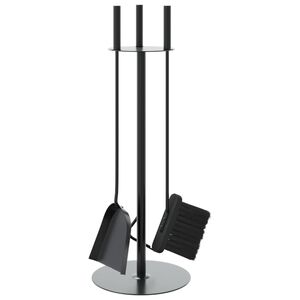 vidaXL Set di attrezzi per camino 4 pezzi 22x59 cm in acciaio