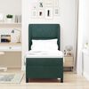 vidaXL Letto a molle con materasso Verde Scuro 200 x 80 cm Poliestere