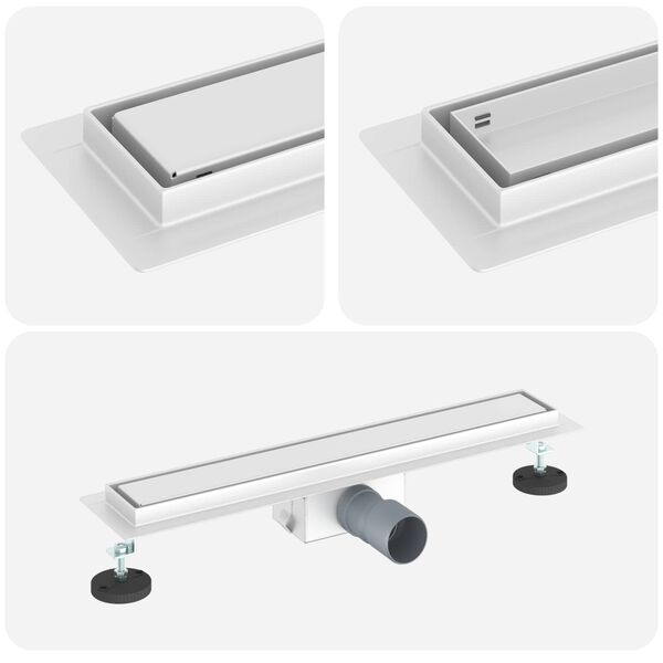 vidaXL Drenaggio doccia 2 in 1 Argento 50 cm Acciaio Inox 304