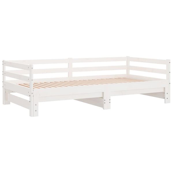 vidaXL Dormeuse Estraibile Bianca 2x(90x190) cm Legno Massello di Pino