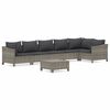 vidaXL Set Divani da Giardino 7 pz con Cuscini in Polyrattan Grigio