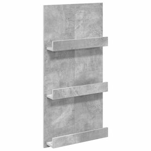 vidaXL Scaffale per riviste Grigio cemento 51 x 11 x 102 cm