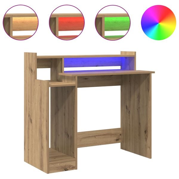 vidaXL Scrivania Rovere artigianale 97 x 45 x 90 cm Legno multistrato