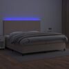 vidaXL Giroletto Molle Materasso e LED Cappuccino 200x200cm Similpelle