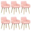 vidaXL Sedie da pranzo 6 pz Boucl&eacute; Rosa 59 x 56,5 x 85 cm