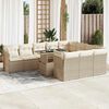 vidaXL Set Divani da Giardino 11 pz con Cuscini Beige in Polyrattan