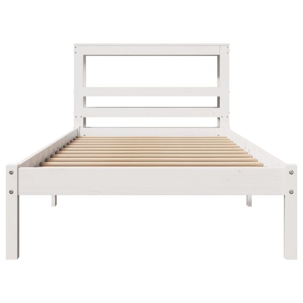 vidaXL Letto senza Materasso Bianco 90x200 cm Legno Massello di Pino