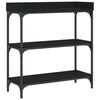 vidaXL Tavolino Consolle con Ripiani Nero 75x30x80 cm