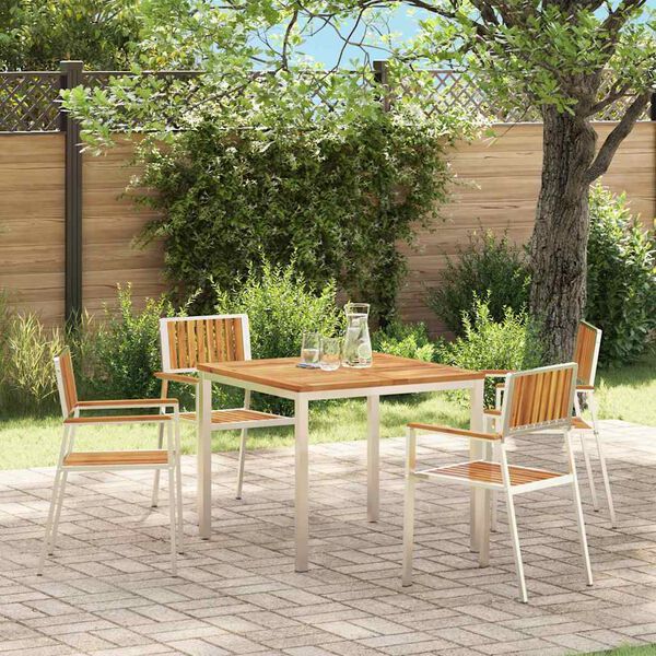 vidaXL Sedia da Giardino 4 pcs Marrone Legno di Acacia Massello