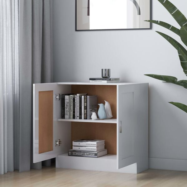 vidaXL Libreria Bianco Lucido 82,5x30,5x80 cm in Legno Multistrato