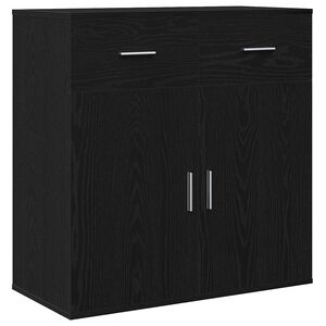 vidaXL Credenza Rovere Nero 78 x 38 x 80 cm Legno multistrato