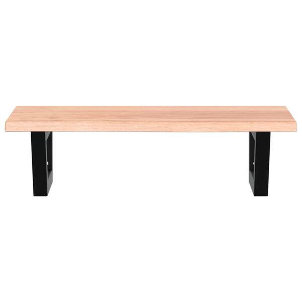 vidaXL Ripiano a Parete per Lavabo in Acciaio e Massello di Rovere