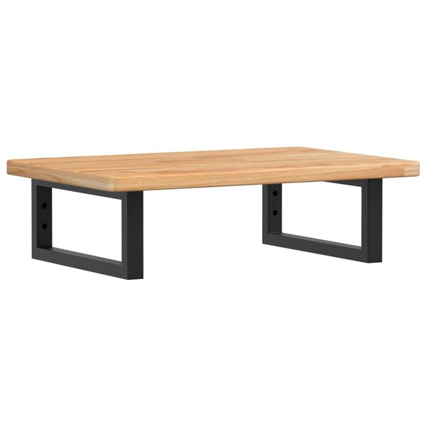 vidaXL Ripiano a Parete per Lavabo in Acciaio e Massello di Rovere