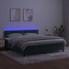 vidaXL Letto a Molle con Materasso e LED Verde Scuro 180x200cm Velluto