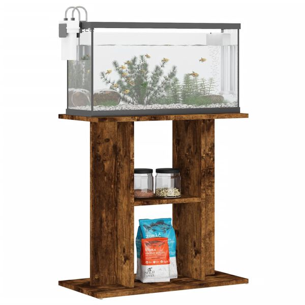 vidaXL Supporto per acquario in rovere affumicato 60x30x60 cm in legno ingegnerizzato