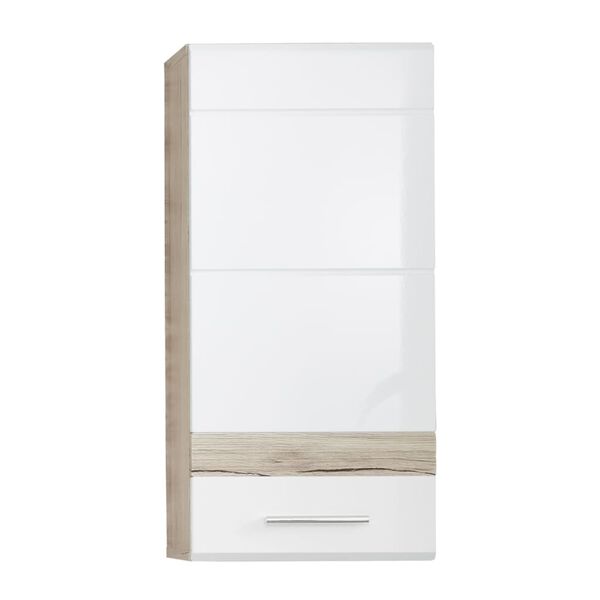 Trendteam Armadietto da Parete Set-One Bianco e Rovere Chiaro San Remo