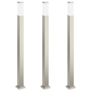 vidaXL Lampioni a palo 3 pz 110 cm Acciaio Inox IP44