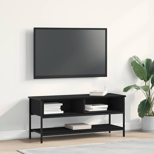 vidaXL Set mobile TV Rovere Nero 100 x 35 x 45 cm Legno multistrato