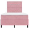 vidaXL Letto a Sorgente LED con materasso Rosa 120 x 190 cm Tessuto