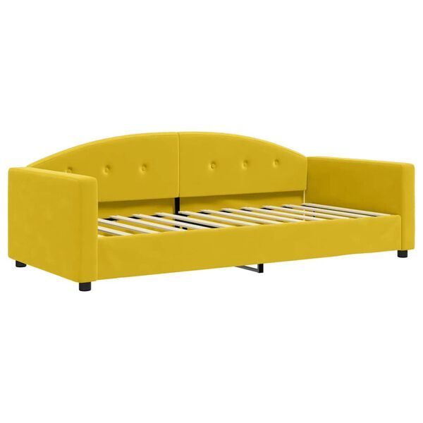 vidaXL Divano Letto con Materasso Giallo 90x200 cm in Velluto
