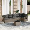 vidaXL Set Divani da Giardino 7 pz con Cuscini Grigio in Polyrattan