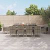 vidaXL Set da Pranzo da Giardino 11pz con Cuscini in Polyrattan Grigio