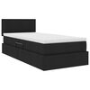 vidaXL Letto con contenitore e LED con led Nero 90 x 200 cm Tessuto