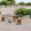 vidaXL Set Divano da Giardino con cuscino 10 pcs Beige e Grigio Chiaro