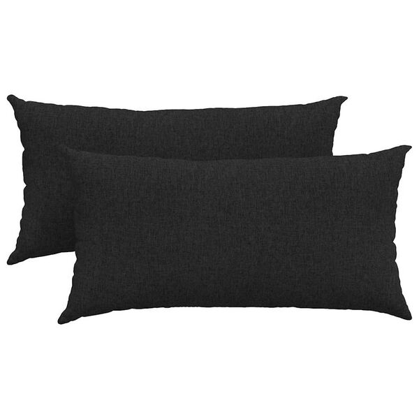 vidaXL Cuscini da Divano 2 pcs Nero 80 x 40 cm Tessuto
