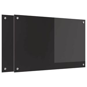 vidaXL Rivestimento da Cucina Nero 80 x 50 cm vetro temperato