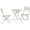 vidaXL Set bistrot 3 pz Beige Acciaio