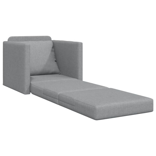 vidaXL Divano letto 60cm Grigio chiaro Tessuto
