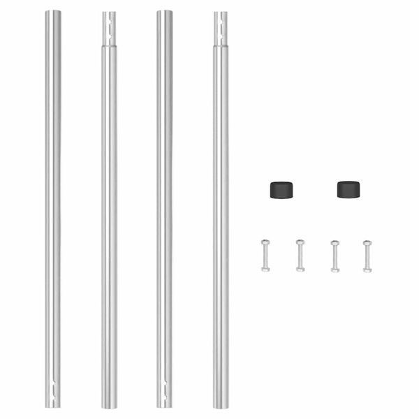 vidaXL Pali per Recinzione 2 pcs Argento Acciaio Verniciato a Polvere