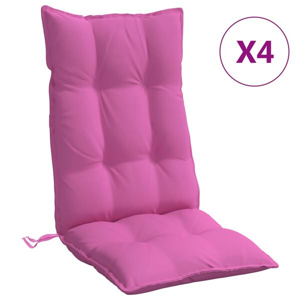vidaXL Cuscini per Sedia con Schienale Alto 4pz Rosa in Tessuto Oxford